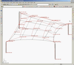 Shade Structure Caternary Cable Element, Wind Uplift