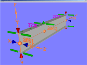 3D View of Beam and Flange Restraints